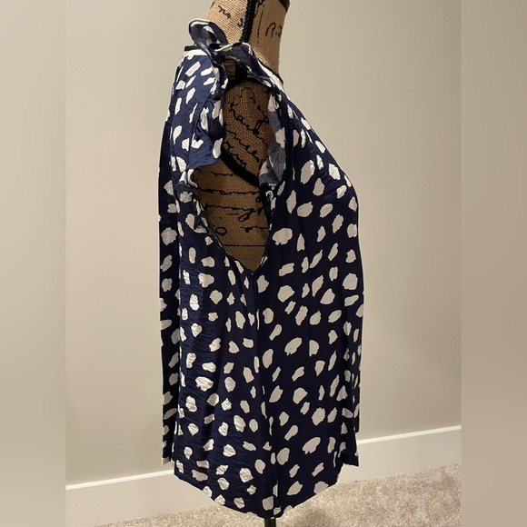 Navy Spotted Blouse by THML - Picture 2 of 12